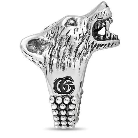 gucci wolf head ring